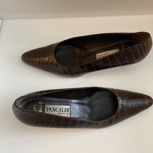 CROCO Pancaldi. Made in Italy. Kitten heel pumps. A classic WORN. Genuine croco - Picture 10 of 15